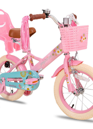 JOYSTAR Little Daisy Kids Bike for Girls Boys Ages 2-10 Years, 12 14 16 20 Inch Girls Bikes with Doll Bike Seat & Streamers, Boys Bike with Flag & Number Plate, Multiple Colors