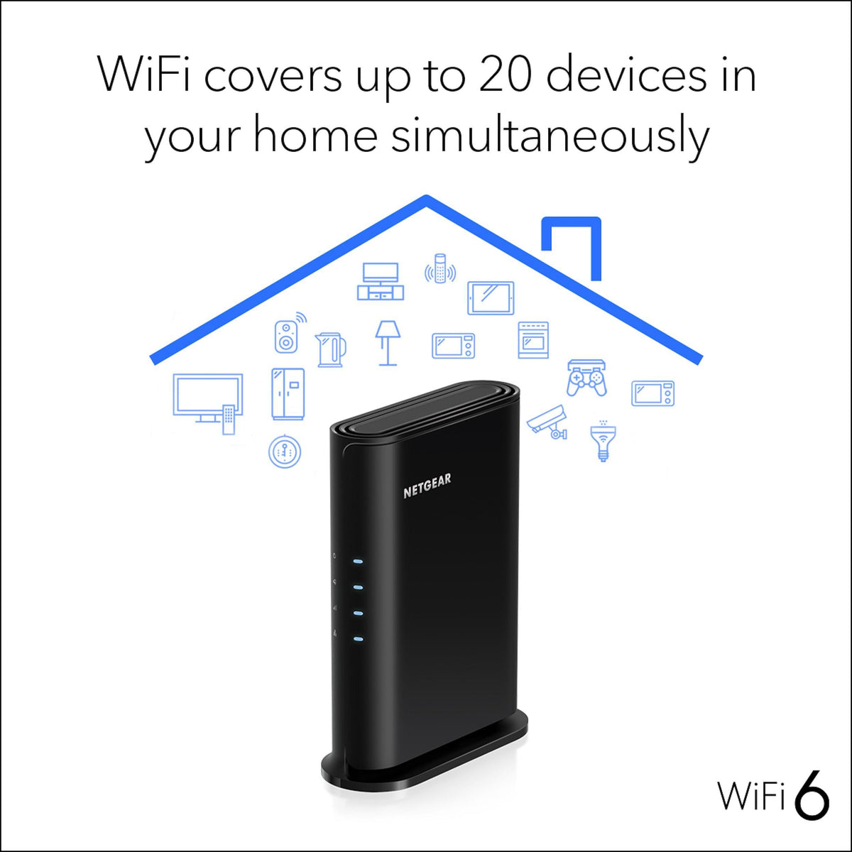 NETGEAR WiFi 6 Router (R6700AXv3) – Security Features, AX1800 Wireless Speed (Up to 1.8 Gbps) - Covers up to 1,500 sq. ft., 20 Devices