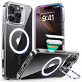 ESR for iPhone 16 Pro Max Case, Camera Control Button Compatible with MagSafe, Military-Grade Protective Case for iPhone 16 Pro Max,Built-in Stash Stand Phone Case, Scratch-Resistant Back Cover, Clear
