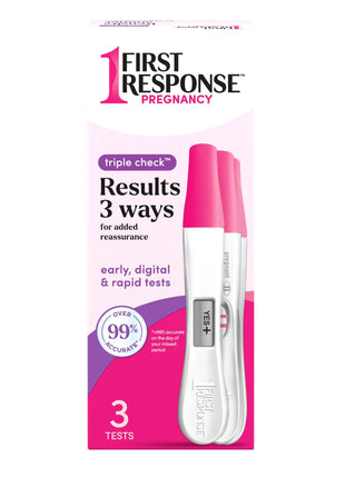 First Response Triple Check Pregnancy Test 3 ct. | Early Result Test, Digital Pregnancy Test, Rapid Result Test, Over 99% Accurate*
