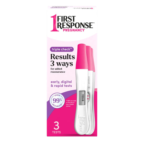 First Response Triple Check Pregnancy Test 3 ct. | Early Result Test, Digital Pregnancy Test, Rapid Result Test, Over 99% Accurate*
