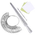 UUBAAR Ring Sizer Measuring Tool Set | 4-Size Aluminum Ring Mandrel, 27 PCS Metal Ring Measurement Tool, Gauge & Polishing Cloth, US Jewelry Sizing Kit for Women & Men