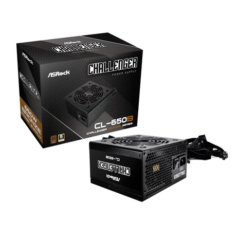 ASRock Challenger Power Supply 650W ATX 2.52 120mm Golf Blade Fan 5 Years Warranty Taiwanese Capacitor CL-650B 80 Plus Bronze Certified Non-Modular