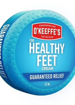 O'Keeffe's Healthy Feet Foot Cream, 3.2 oz Jar, 1-Pack For Extreme Dryness | Repairs Extremely Cracked, Dry Feet, Retains Moisture Levels, Hypoallergenic, Non-Greasy, Instantly Boosts Moisture