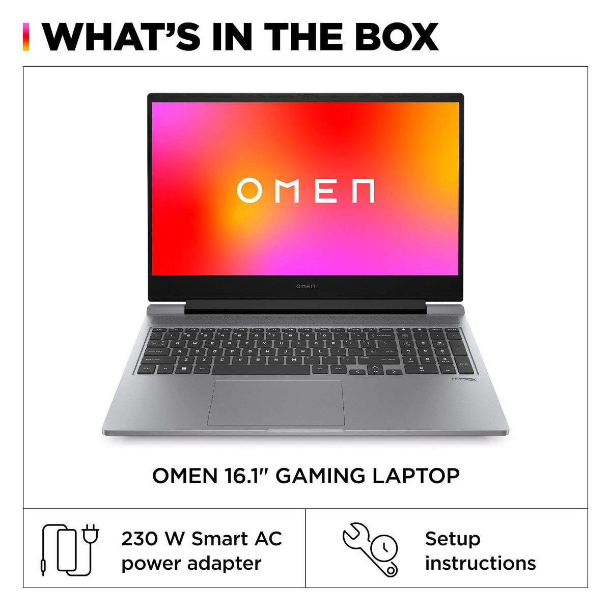HP OMEN 16 inch Laptop, FHD 144Hz Display, Intel Core i7-14650HX, 16 GB RAM, 512 GB SSD, NVIDIA GeForce RTX 4060 GPU (8 GB Dedicated), Windows 11 Home, 16-ae0100nr (2024)