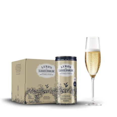 Lyre's Classico 4-Pack, Non Alcoholic Sparkling Wine, Zero Proof Prosecco Alternative, Alcohol Free Drinks, Canned Mocktails, Ready to Drink, 45 Calories per Serve (8.45 Fl Oz x 4)