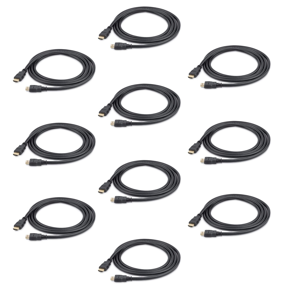 StarTech.com 6ft HDMI Cable - 10 Pack - 4K High Speed HDMI Cable with Ethernet - UHD 4K 30Hz Video - HDMI 1.4 Cable - Ultra HD HDMI Monitors, Projectors, TVs, Displays - Black HDMI Cord (HDMM610PK)