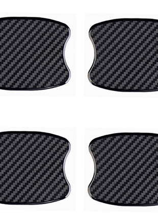 Universal 3D Carbon Fiber Car Door Handle Protection Film-S | 4Pcs Silicone Car Doors Handle Cup Scratch Protectors,Automotive Door Handle Paint Protective Film Cover Accessories(Black)