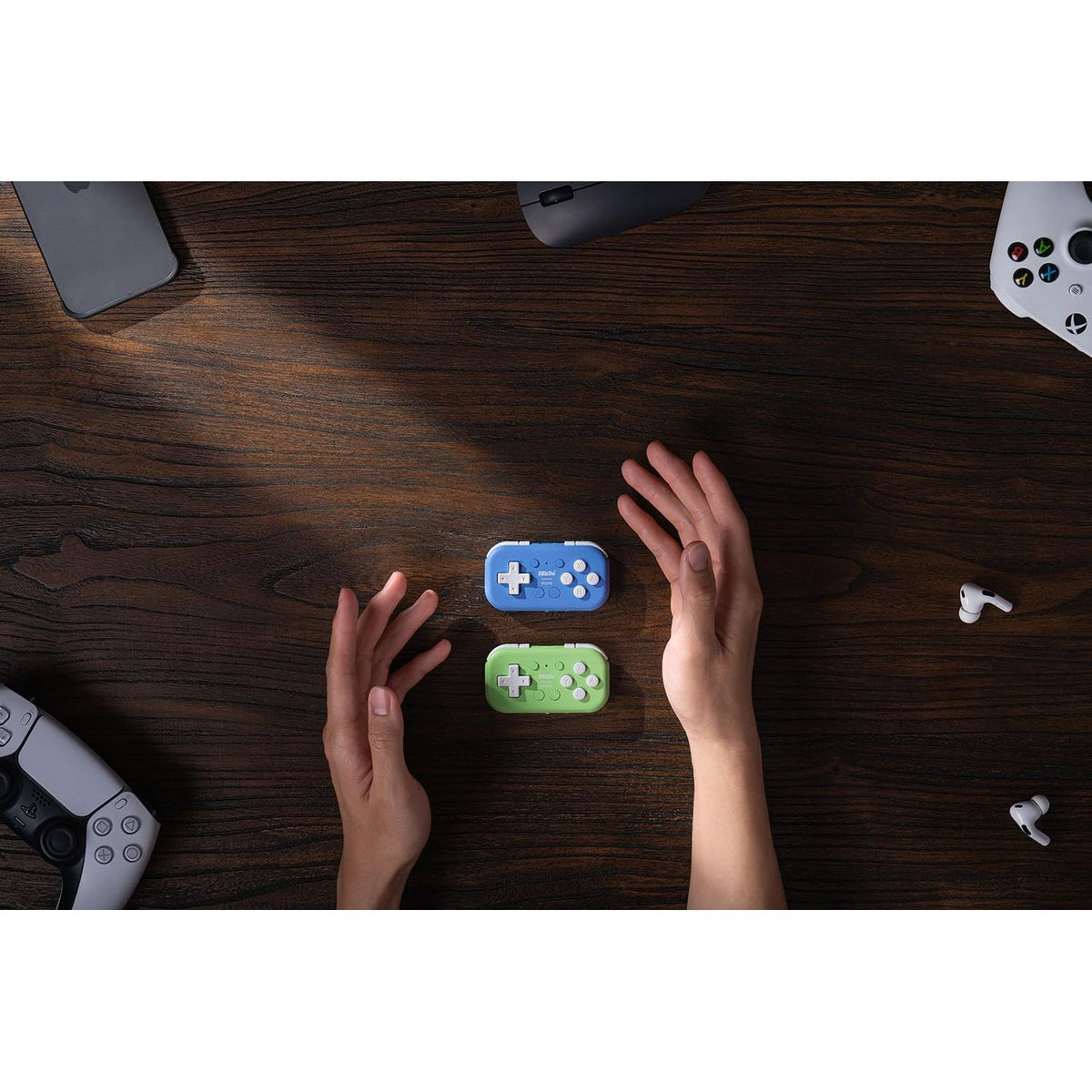 Nargos 8BitDo Micro Bluetooth Key Chain Sized Mini Controller for Nitendo Switch, Windows, Android and macOS (Micro- Blue)