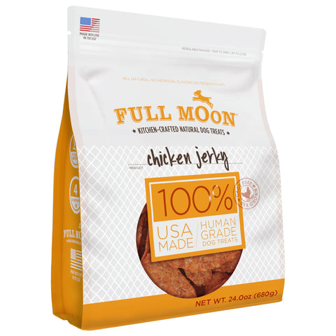 Full Moon Chicken Jerky Healthy All Natural Dog Treats Human Grade Made in USA Grain Free, 1.5 Pound (Pack of 1)
