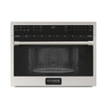 KoolMore KM-CWO24-AFSS Reserve Built-in Microwave Convection Oven with Air Fry, 3-in-1 Combo, Sensor Cook, Soft-Close Door, Stainless Steel, Premium 24 in. /1.6 cu. ft, Black