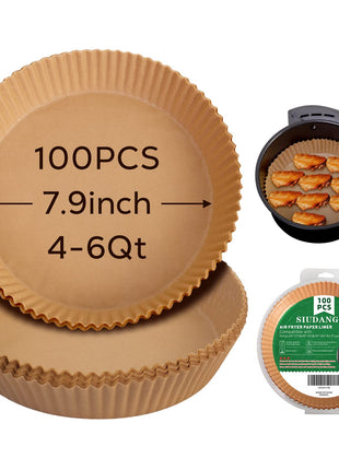 125Pcs Air Fryer Liners Disposable Parchment Paper for Ninja Air Fryer | Parchment Paper Liners for most 4-8QT AirFryer Basket, Air Fryer Accessories, BPA-Free, Heat Resistant 450°F, Non-Stick
