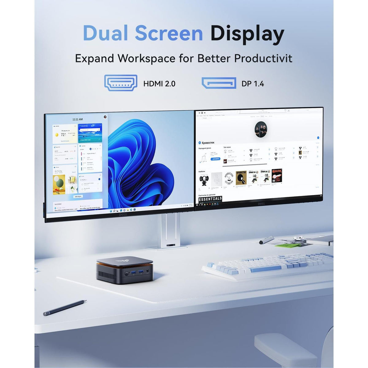 KAMRUI Essenx E1 Mini PC Computer with N97 Processor, 16GB DDR4 RAM 256GB M.2 SSD, Mini Desktop Computer Support Dual 4K, WiFi, Bluetooth, Ethernet, HTPC for Business, Education, Home