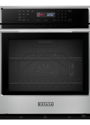 Empava 30 inch Electric Single Wall Oven with 10 Cooking Funcitons, Built-in Convection System with Screen Touch Control, Air Fry, Self-cleaning
