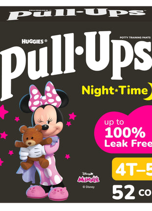 Pull-Ups Girls' Night-Time Potty Training Pants, Size 4T-5T Overnight Training Underwear (38-50 lbs), 52 Ct