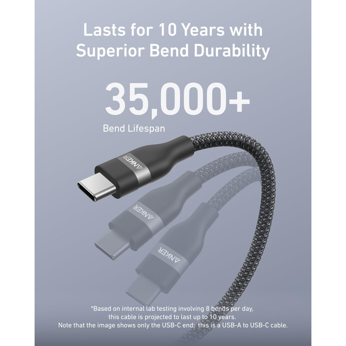 Anker Car Carplay Cable for iPhone 17 16 Pro Max Plus, Upcycled Braided USB A to USB C Car Charger Cord for Samsung Note20 and More (3FT, Black)