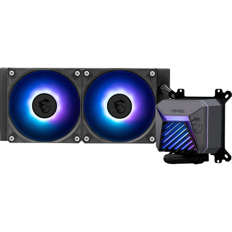 MSI MAG CORELIQUID A15 240 - AIO ARGB CPU Liquid Cooler - 240mm Radiator - LGA 1851 Ready - Dual 120mm ARGB PWM Fans, Black
