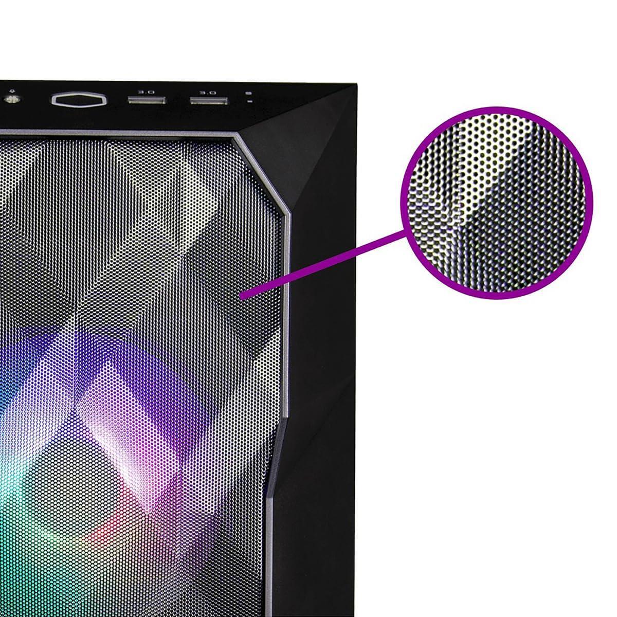 Cooler Master TD300 Mesh Micro-ATX Tower with Polygonal Mesh Front ana Removable Top Panel, ARGB/PWM Hub Tempered Glass, Dual Sickleflow PWM ARGB Lighting Fans