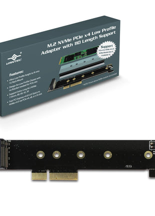 VANTEC M.2 NVME PCIE X4 Low Profile Adapter with 110 Length Support