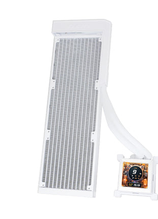Lian Li Hydroshift LCD 360 Liquid Cooler - Flexible Side-Mounted Coolant Pathway, 2.88" LCD Screen - 480 x 480 Res. - Captured Screenshots or Recorded Videos - Fits Most PC Fans - White (HSLCD36NW)