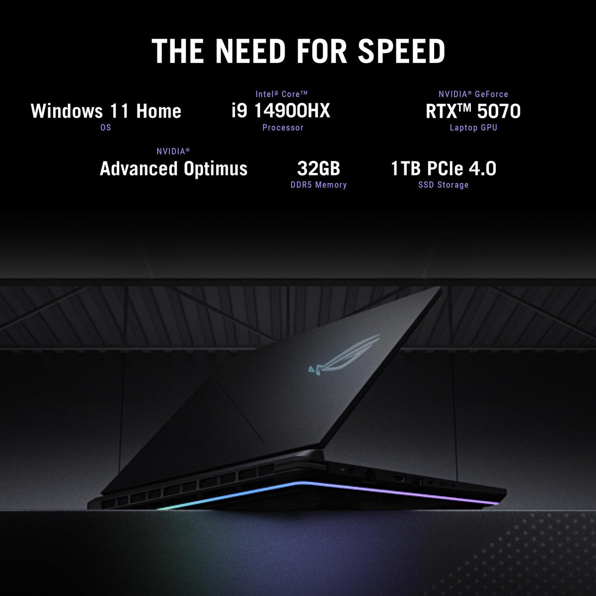 ASUS ROG Strix G16 (2025) Gaming Laptop, 16” FHD+ 16:10 165Hz/3ms Display, NVIDIA® GeForce RTX™ 5070 Laptop GPU, Intel® Core™ i9 Processor 14900HX, 32GB DDR5-5600, 1TB SSD, Wi-Fi 7, Win11 Home