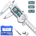 Kynup Digital Caliper, Caliper Measuring Tool Outside Micrometer, Vernier Dial Caliper Stainless Steel, IP54 Splash Proof Protection, Inch Metric Fraction Conversion, Large LCD Screen (6Inch/150mm)