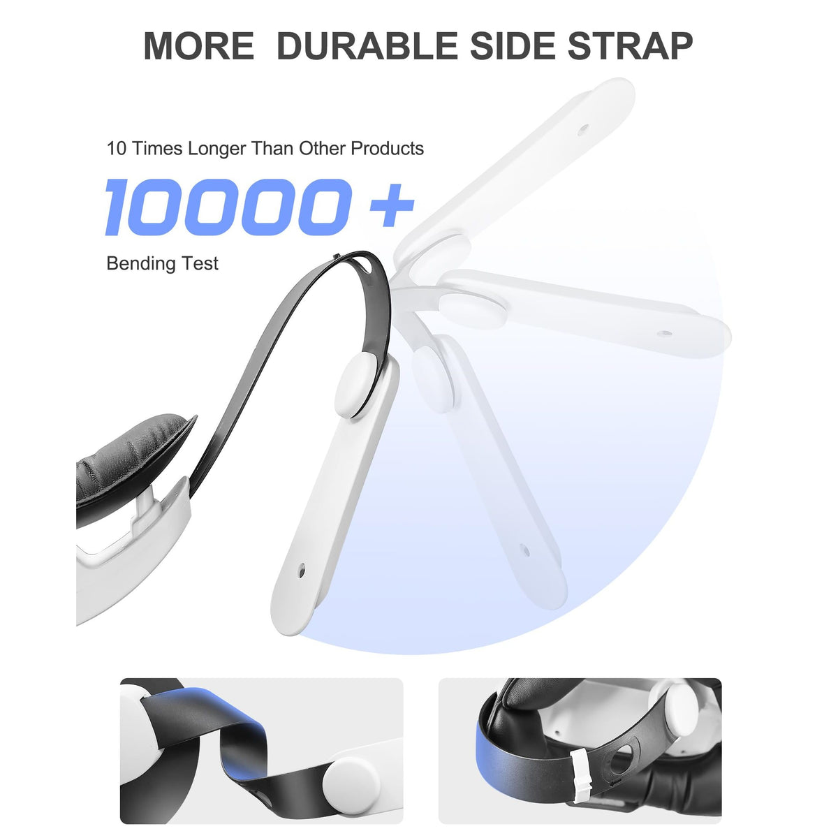 Kawaye for Meta Quest 3S/Quest 2/Quest 3 Head Strap, Double Knobs Adjustable Elite Strap Replacement,VR Headset Strap with Two Large Support Pad Enhanced Support, Reduce Pressure-MQ2000