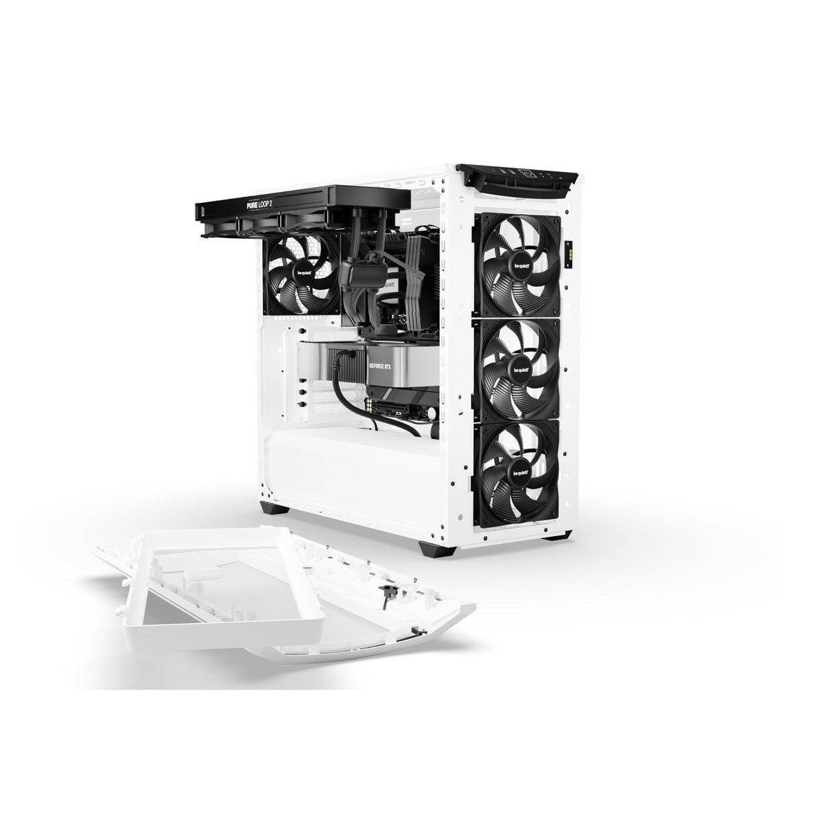 be quiet! Shadow Base 800 DX -ARGB - Mid-Tower PC Gaming Case - 420mm radiators or E-ATX motherboards Support -White - BGW62