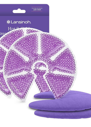 Lansinoh Breast Therapy Packs, Hot and Cold Breast-Pads with 2 Soft Covers, Postpartum Essentials for Nipple Pain Relief, Mastitis, Engorgement, Support for Breastfeeding, Pumping Aid, 2 Pack