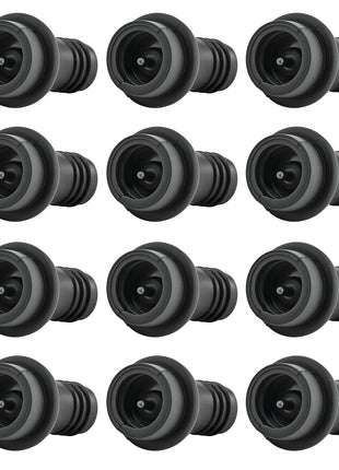 WOTOR Wine Stoppers Vacuum, Silicone Wine Saver & Preserver, Reusable Bottle Sealer, Keep Fresh (Black, 12 Pieces)