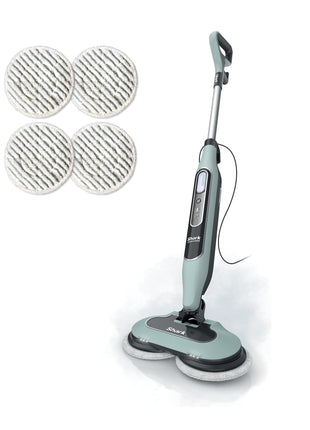 Shark Steam & Scrub Steam Mop, All-in-One Hard Floor Cleaner, Grey, S8001 | LED Headlights, 4 Dirt Grip Soft Scrub Pads Included, XL Water Tank, Swivel Steering