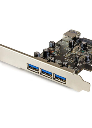 StarTech.com 4 Port PCI Express USB 3.0 Card - 3 External and 1 Internal - Native OS Support in Windows 8 and 7 - Standard and Low-Profile (PEXUSB3S42)