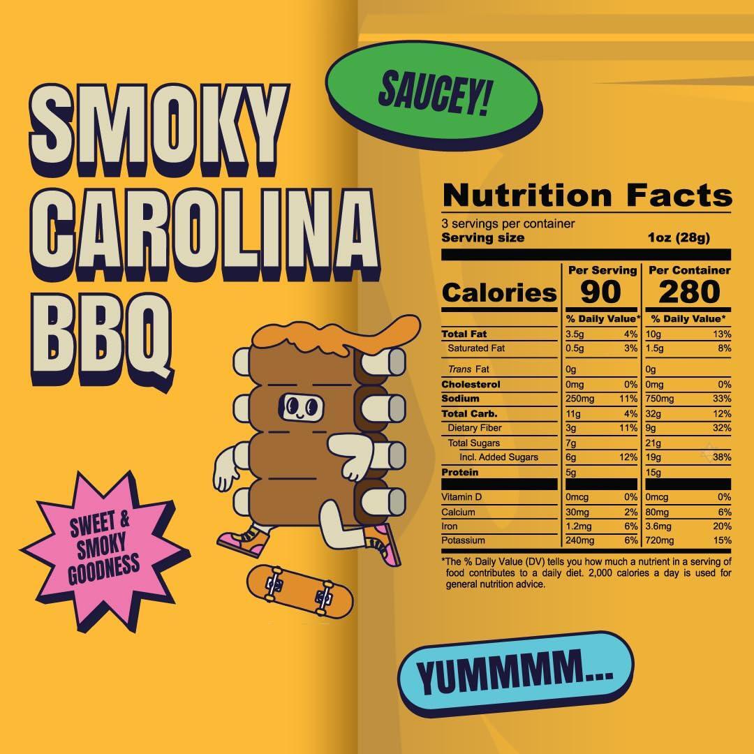 Louisville Vegan Jerky - Sweet & Smoky Carolina Mustard BBQ Vegan Meat - Lip-Smacking Vegan-Friendly & Vegetarian Jerky - Non-GMO Soy Protein, Gluten-Free High Protein Vegan Snacks (3oz)