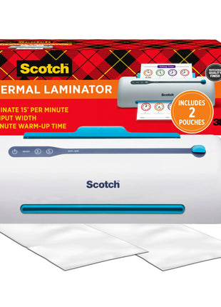 Scotch PRO TL906 Thermal, Laminator Machine, 1 Laminating Device, White/Blue, Laminate Recipe Cards, Photos, Documents, for Home, Office, or School Supplies, 9 in