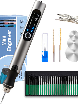 USB Rechargable Engraving Machines Pen with 35bits,Mini Electric Engraver Etching Machines Cordless Rotary Tools Engraved Jewelry Stone Metal Plastic Wood Resin Model