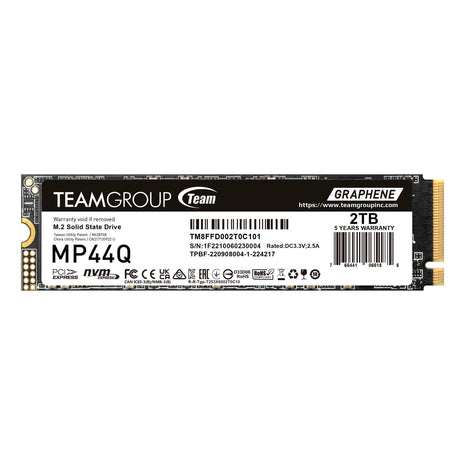TEAMGROUP MP44Q 2TB SLC Cache Gen 4x4 M.2 2280 PCIe 4.0 w/NVMe Laptop, Desktop, NUC, NAS SSD Read/Write Speed up to 7000/5900MB/s TM8FFD002T0C101