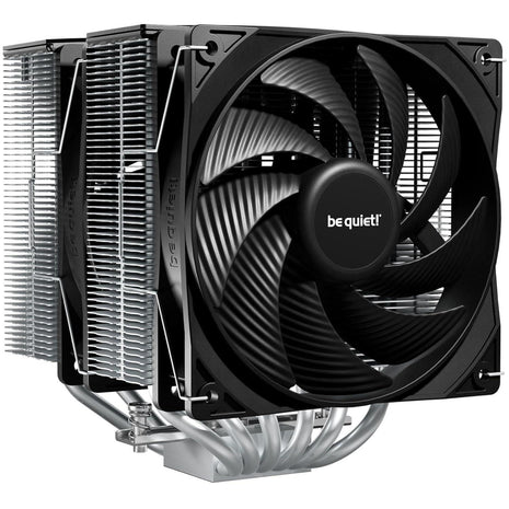 be quiet! Pure Rock Pro 3 Silver CPU Air Cooler | 6 High Performance 6mm Heat Pipes with HDT Technology | 120mm Quiet PWM Fan | AMD:AM4 AM5/Intel LGA 1700/1150/1151/1200 | Silver | BK041