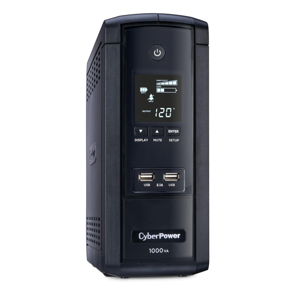 CyberPower BRG1000AVRLCD Intelligent LCD UPS System, 1000VA/600W, 10 Outlets, AVR, Mini-Tower, 5-Year Warranty