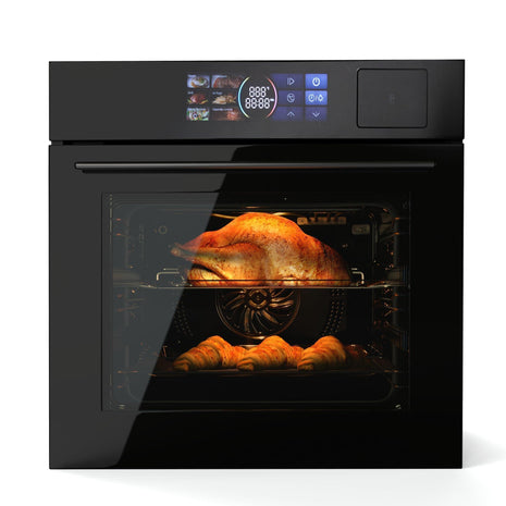 24" Single Wall Oven, 2.5 Cu.ft. Built-in Electric Wall Oven with 8 Cooking Functions, 360° ROTATING ROTISSERIE, Touch Control, Timer, Stainless Steel Wall Oven for Kitchen