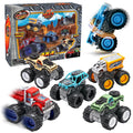 Team Power Monster Trucks Toys for Boys and Girls, 4-Wheel Drive Friction Powered 6-Pack Push and Go Toy Cars with Giant Wheels, 360° Crazy Stunts, Age 3, 4-7 and Above [Amazon Exclusive] (6 Pack)