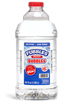 Little Kids Bubbles by Fubbles | Made in The USA | 64oz Non Toxic Bubble Solution | Refill Solution for Bubble Machines and Bubble Toys