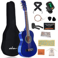 ADM Beginner Acoustic Classical Guitar 30 Inch Nylon Strings Wooden Guitar Bundle Kit for Kid Boy Girl Student Youth Guitarra Online Lessons with Gig Bag, Strap, Tuner, Extra Strings, Picks,Blue