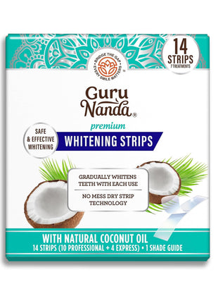 GuruNanda Teeth Whitening Strips   7 Day Treatment with Non Slip, Dry Strip Technology   Whitening Designed with Care for a Brighter Smile