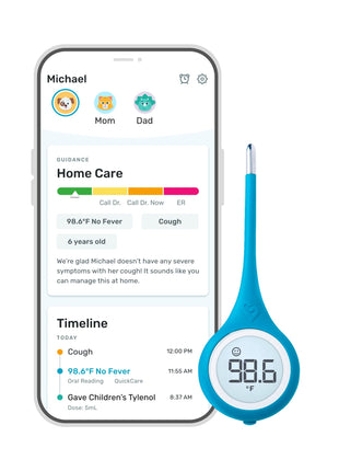 Kinsa Smart,Fever, Digital Medical Baby, Kid and Adult Termometro - Accurate, Fast, FDA Cleared Thermometer for Oral, Armpit or Rectal Temperature Reading - QuickCare