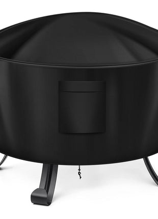 WLEAFJ Fire Pit Cover - Round, 22-34 Inch, Heavy Duty Oxford Fabric, Waterproof
