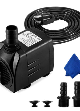 Fountain Pump, 400GPH Submersible , Durable 25W Outdoor Water Pump with 6.5ft Power Cord, 3 Nozzles for Aquarium, Pond, Fish Tank, Water Pump Hydroponics, Backyard Fountain