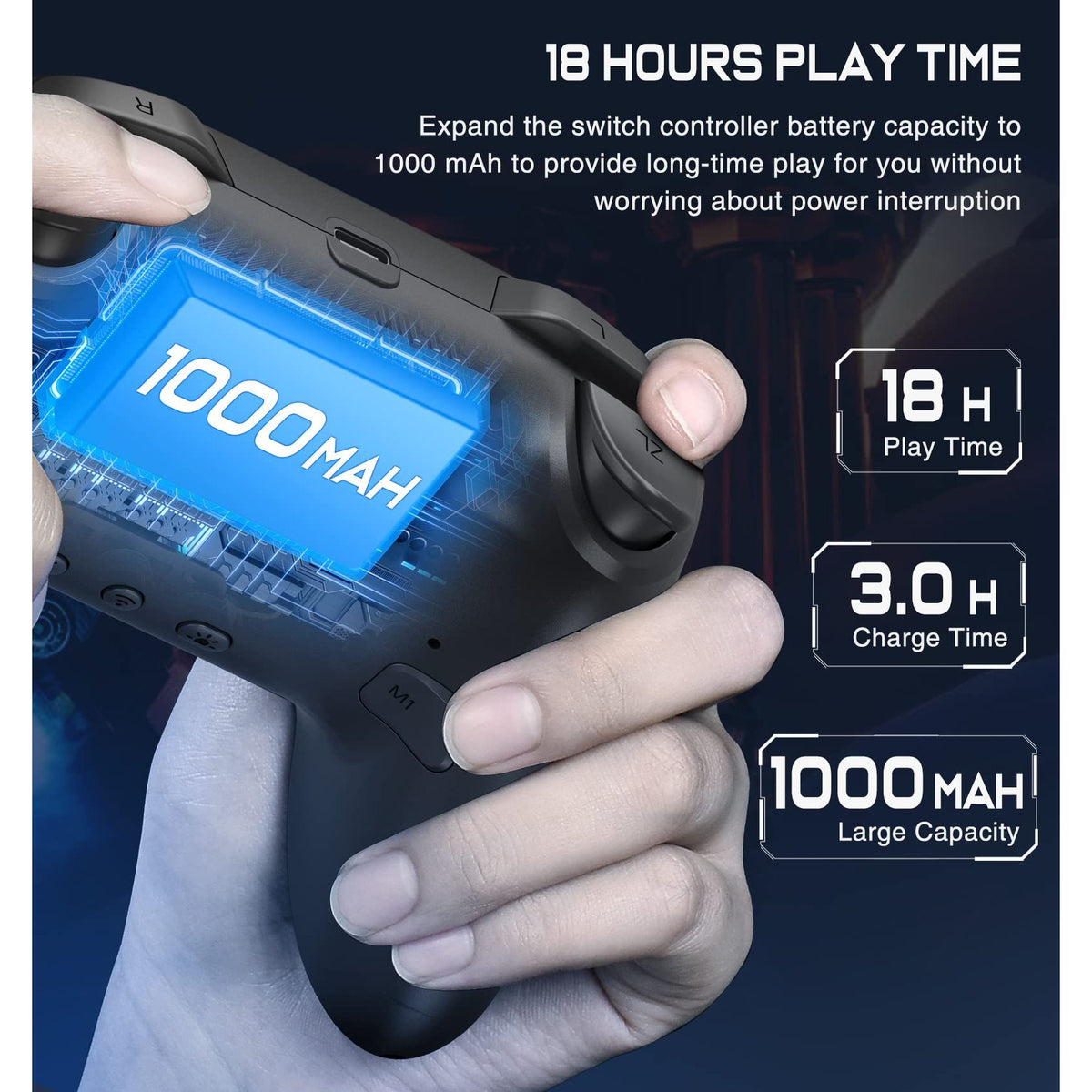 Switch Controller, Wireless Switch Controller Compatible with Switch Controller/Switch Lite/OLED, Wireless Switch Controllers Work with iOS/Android/PC with RGB Light, Programmable, TURBO & Wakeup