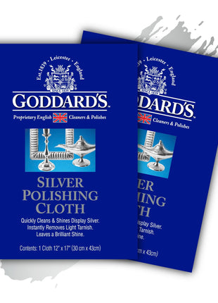 Goddard's Silver Polishing Cloth for Jewelry, Remove Tarnish on Plated or Sterling Silver, Gold, Antiques, and Leaves Tarnish Protection, 1 Cloth