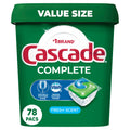 Cascade Complete Dishwasher Pods - Fresh Scent ActionPacs, Dishwasher Detergent, Dishwasher Soap, Detergent Pods, 78 Count