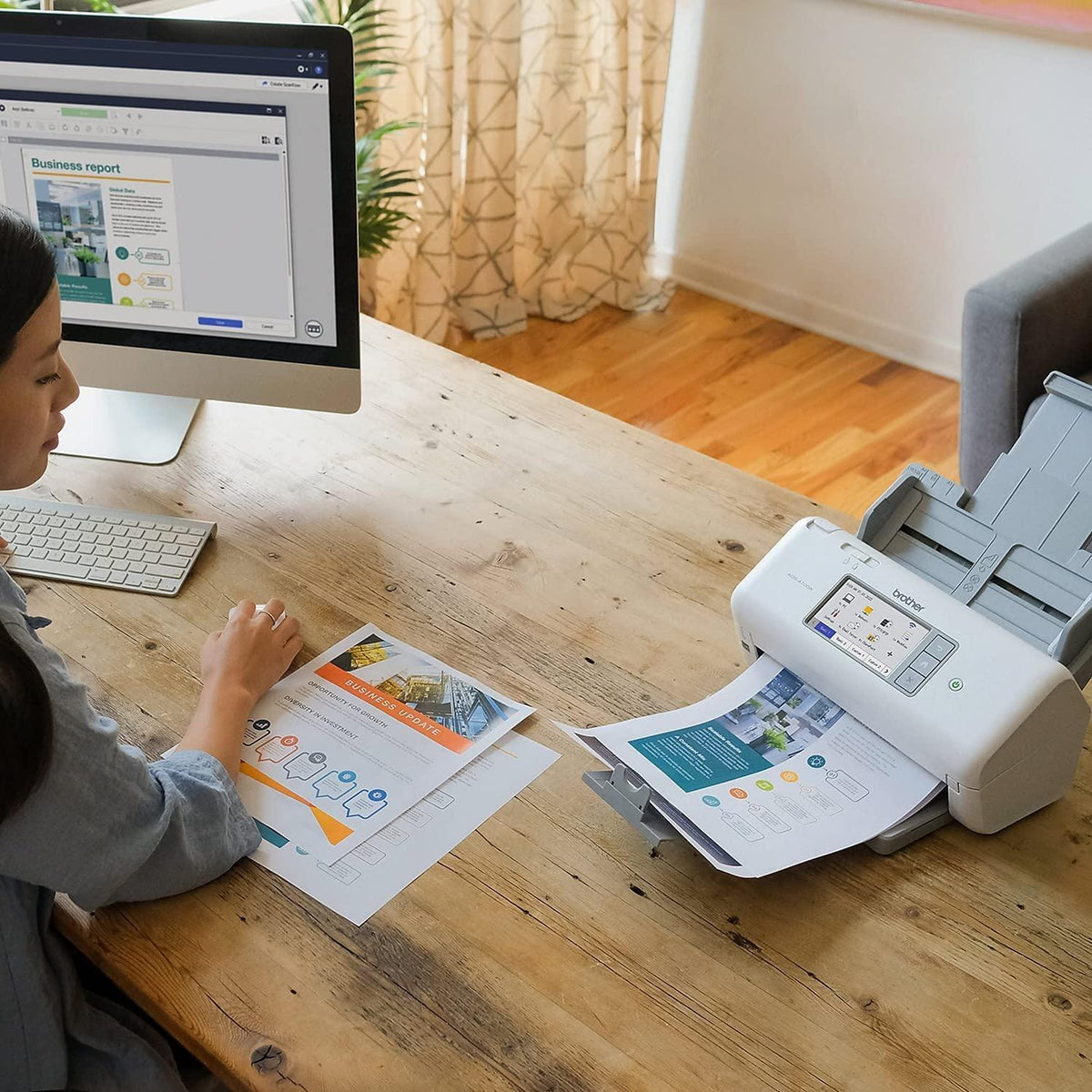 Brother ADS-4700W Professional Desktop Scanner with Fast Scan Speeds, Duplex, Wireless, and Large Touchscreen, White